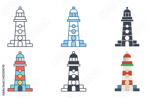 Lighthouse icon symbol template for graphic and web design collection logo vector illustration