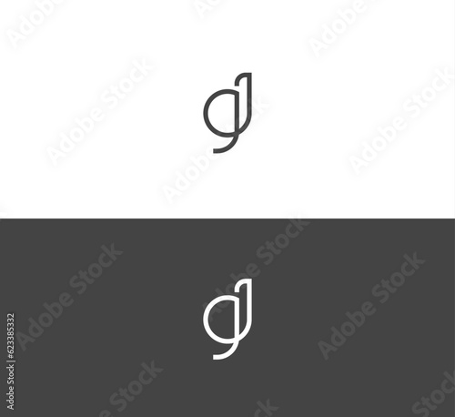 Alphabet letters monogram icon logo DJ, JD. photo