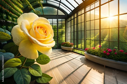 greenhouse with flowers