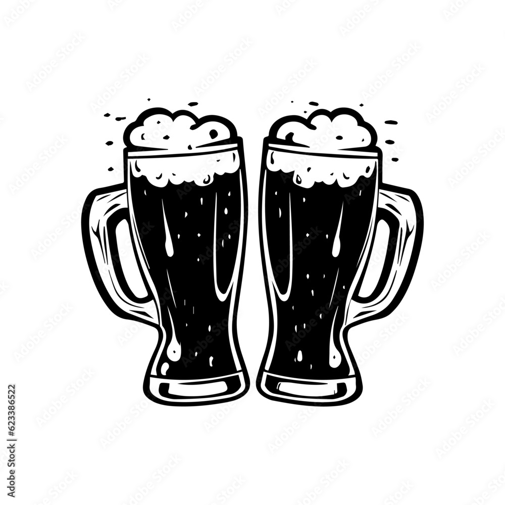 Glass of beer, beer mug icon, logo, isolated on white background, vector illustration. Glass of beer, beer mug icon, logo, isolated on white background, vector illustration.