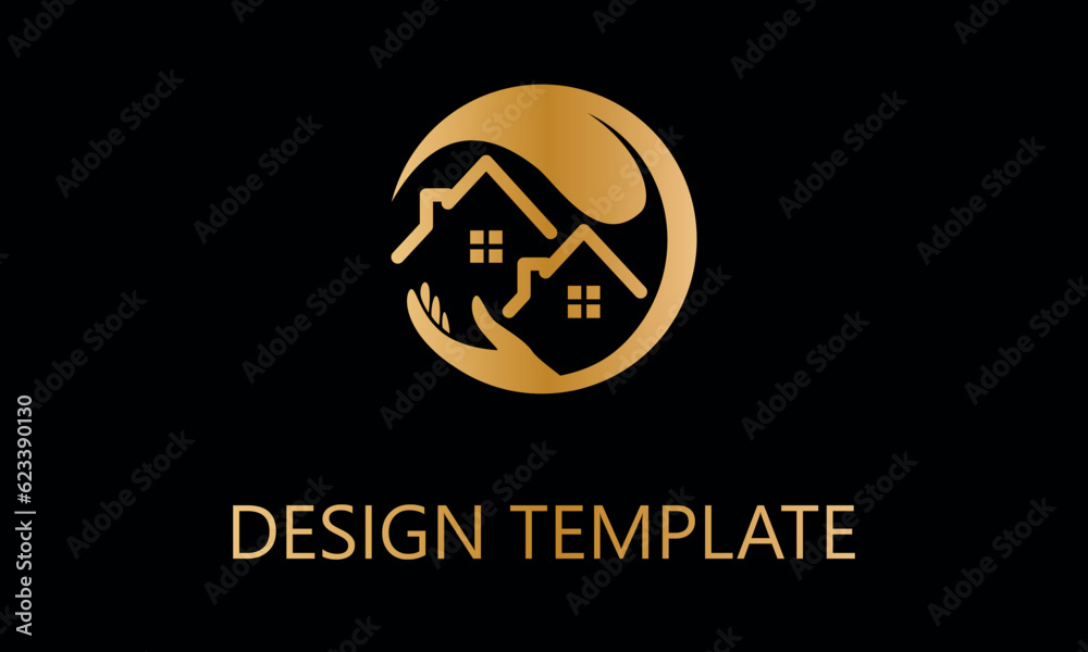 wave home vector logo template wave home vector logo template