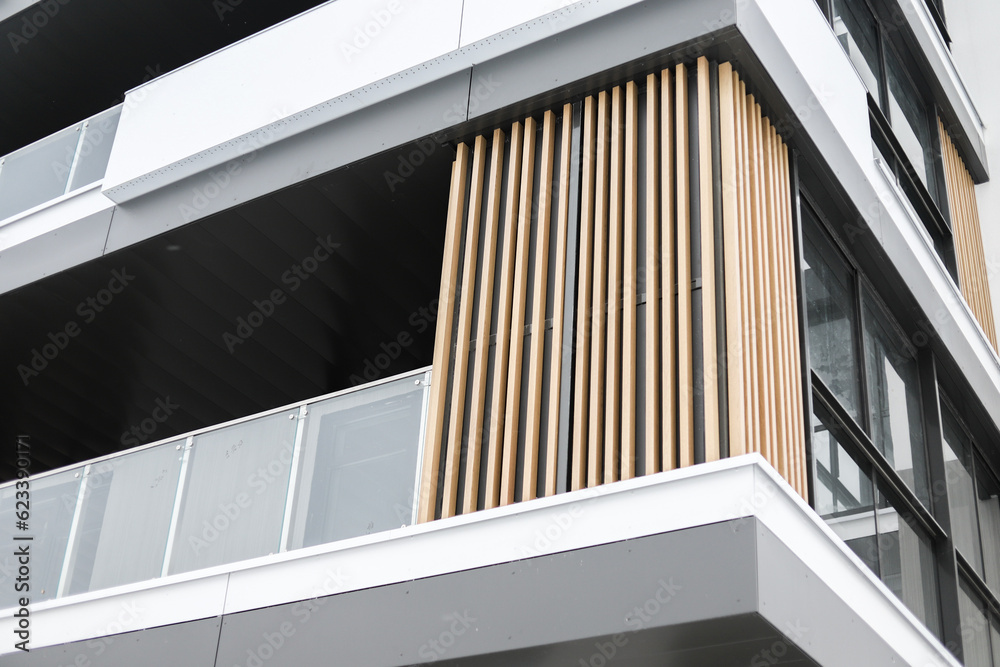 Fototapeta premium modern stylish materials for exterior decoration of balconies and terraces in the house