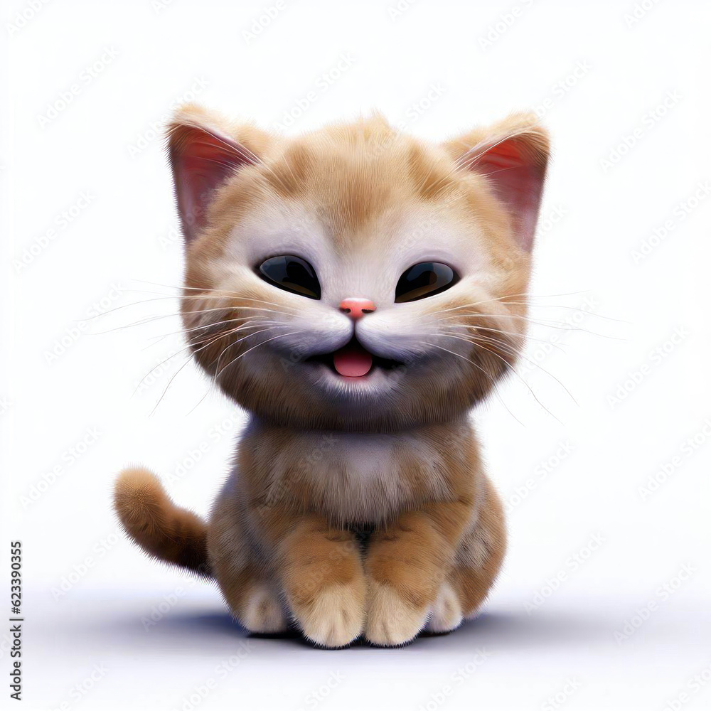 Fototapeta premium Curious Kitty Artwork, Generative AI