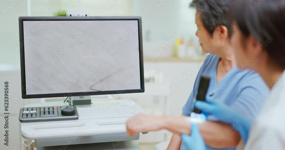 doctor examines skin doctor examines skin