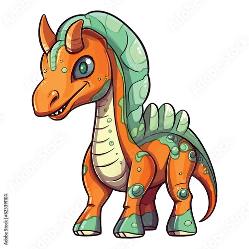 Playful Parasaurolophus  Adorable 2D Dinosaur Artwork