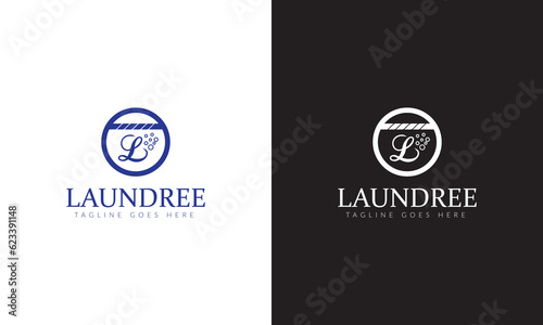 Laundree logo, L water logo