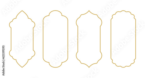 Islamic, arab line golden vector window icon