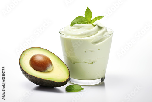 Smoothie made of avocado and yogurt 