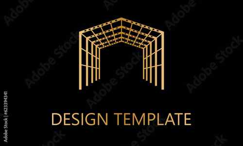 home metal roofing structure vector logo template