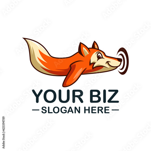 Airplane shaped cartoonist fox suitable for aviation, tour and travel business