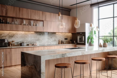 Modern kitchen interior design in a luxury house
