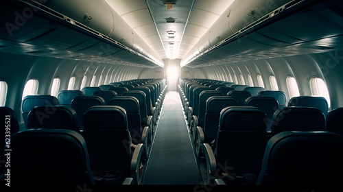 Empty airplane indoor