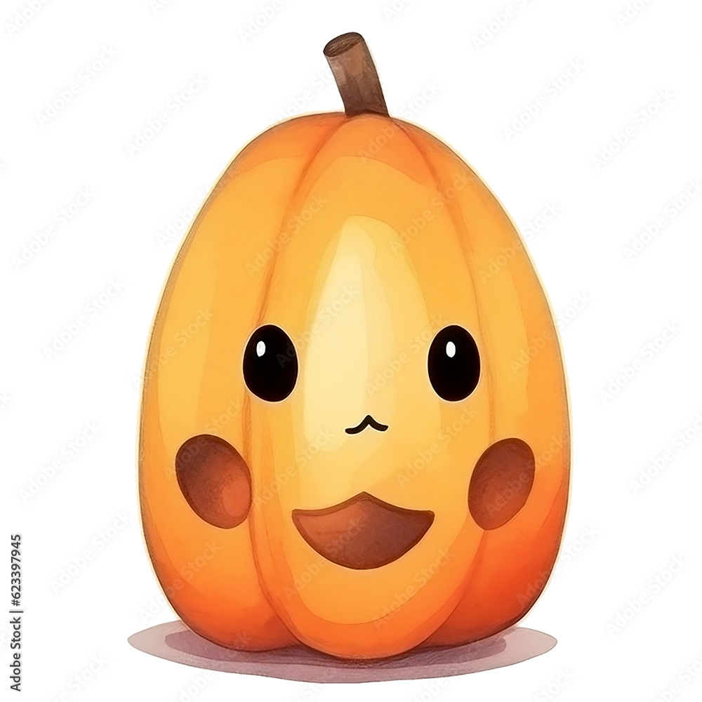 One smile round orange pumpkin halloween illustration One smile round orange pumpkin halloween illustration