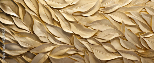 A luxurious texture of leaves that looks like it was carved out of precious metals.