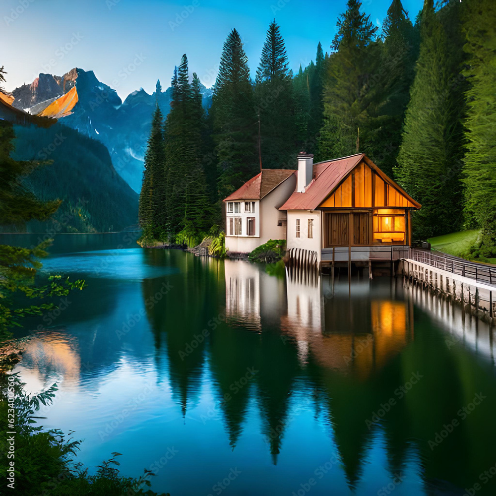 Fototapeta premium lake in the mountains