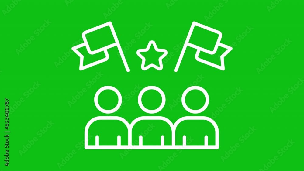 White icon animation of election candidates with banner, HD video with transparent background, seamless loop 4k video representing voting. White icon animation of election candidates with banner, HD video with transparent background, seamless loop 4k video representing voting.