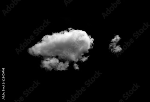 White clouds on black background