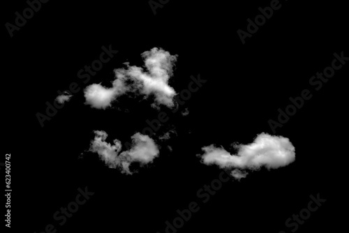 White clouds on black background