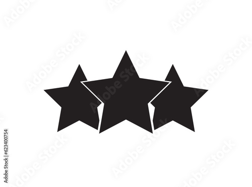 Fototapeta Naklejka Na Ścianę i Meble -   Three stars. Flat vector icon. quality sign.