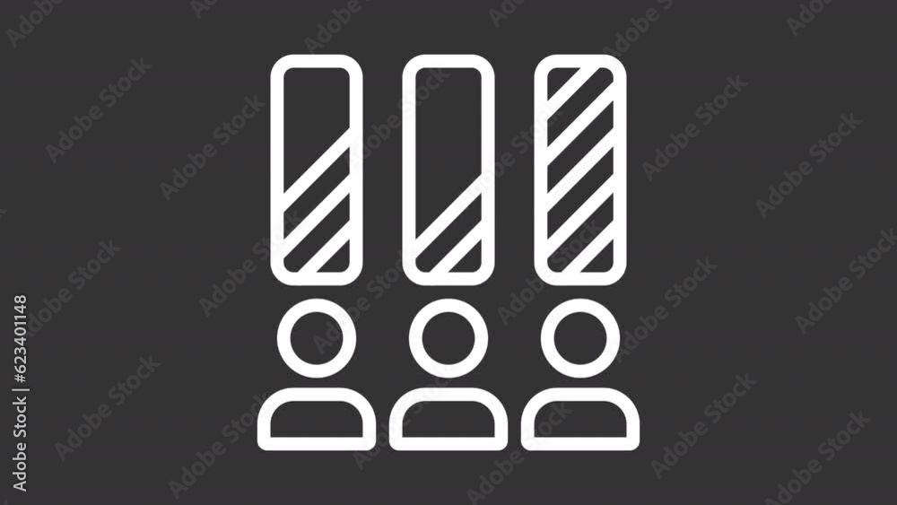 White icon animation of candidate ranking with bar graph, HD video with transparent background, seamless loop 4k video representing voting. White icon animation of candidate ranking with bar graph, HD video with transparent background, seamless loop 4k video representing voting.