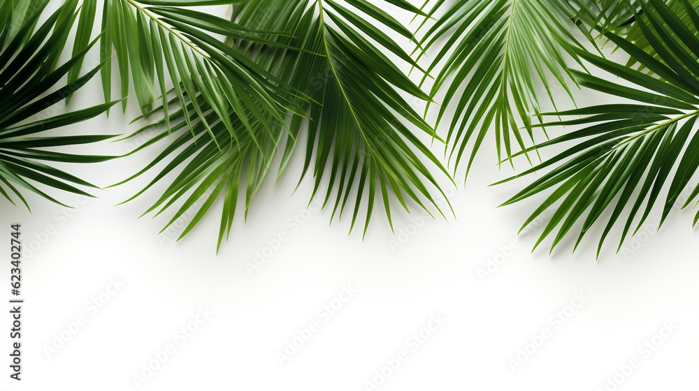 leaves of coconut tree isolated on white background