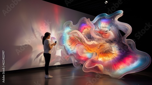 A futuristic artwork merging art and technology  generative ai