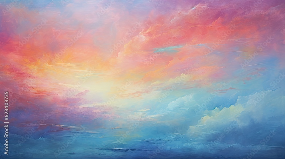 Abstract art capturing the essence of a colorful sky at dusk, generative ai