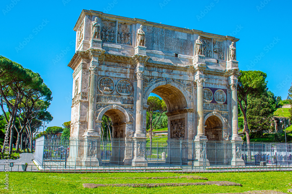 The arch of Constantine famous landmark of Rome, Italy