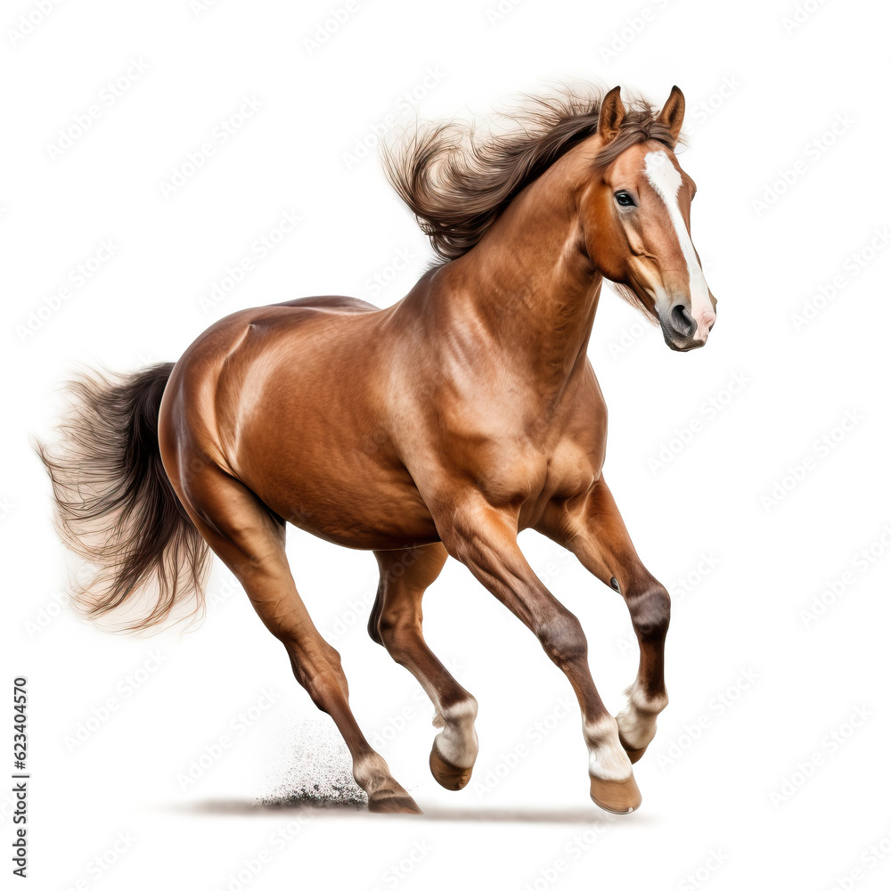 galloping horse isolated white background Created with GenAI Software galloping horse isolated white background Created with GenAI Software