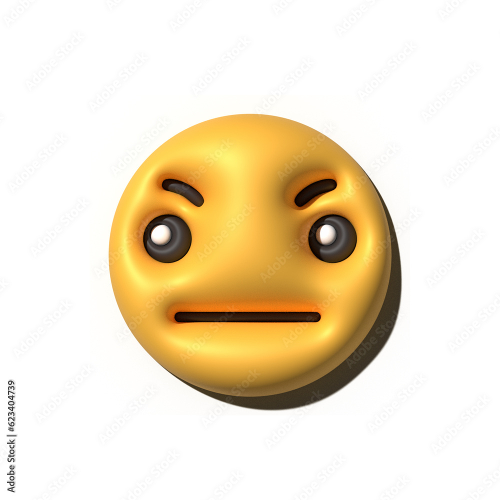 Fototapeta premium Yellow emoji love emoticons faces with facial expressions 3D stylized Emoji icons