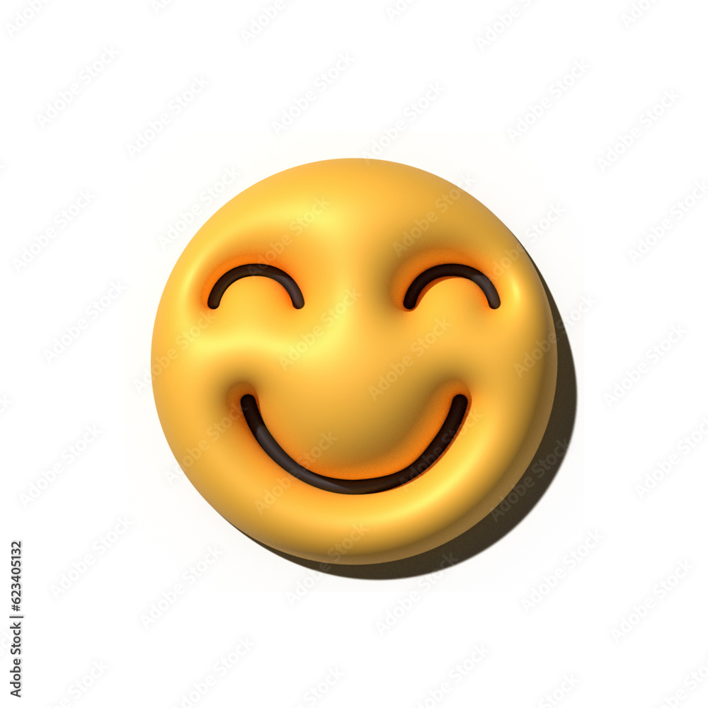 Fototapeta premium Yellow emoji love emoticons faces with facial expressions 3D stylized Emoji icons