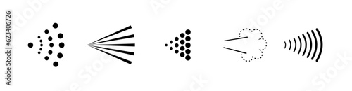 Spray icons set. Spray steam icons. cleanning deodorant sprayed line.Vector