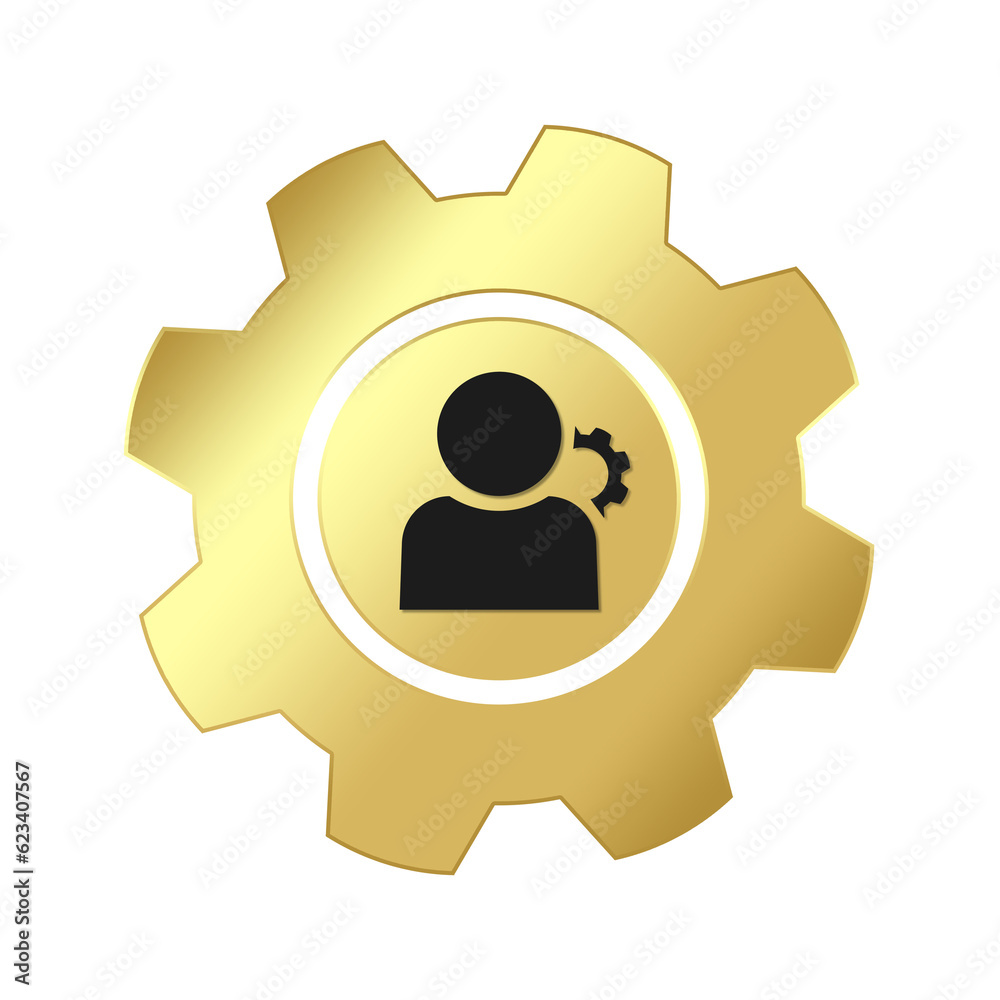 cog gear icon and profile person cog gear icon and profile person