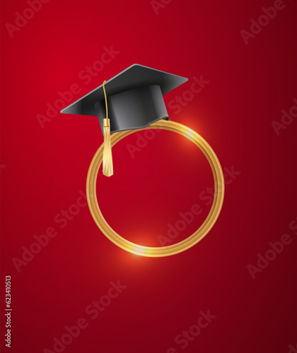 Graduation party photo booth props. Concept for selfie. Photobooth vector element. Vector