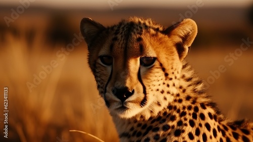 Wild african cheetah. Generative AI
