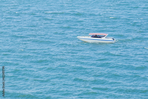 Transport Boat or Speed Boat for send people or traveller to Koh Lan at sea of Pattaya beach. © Phongsak