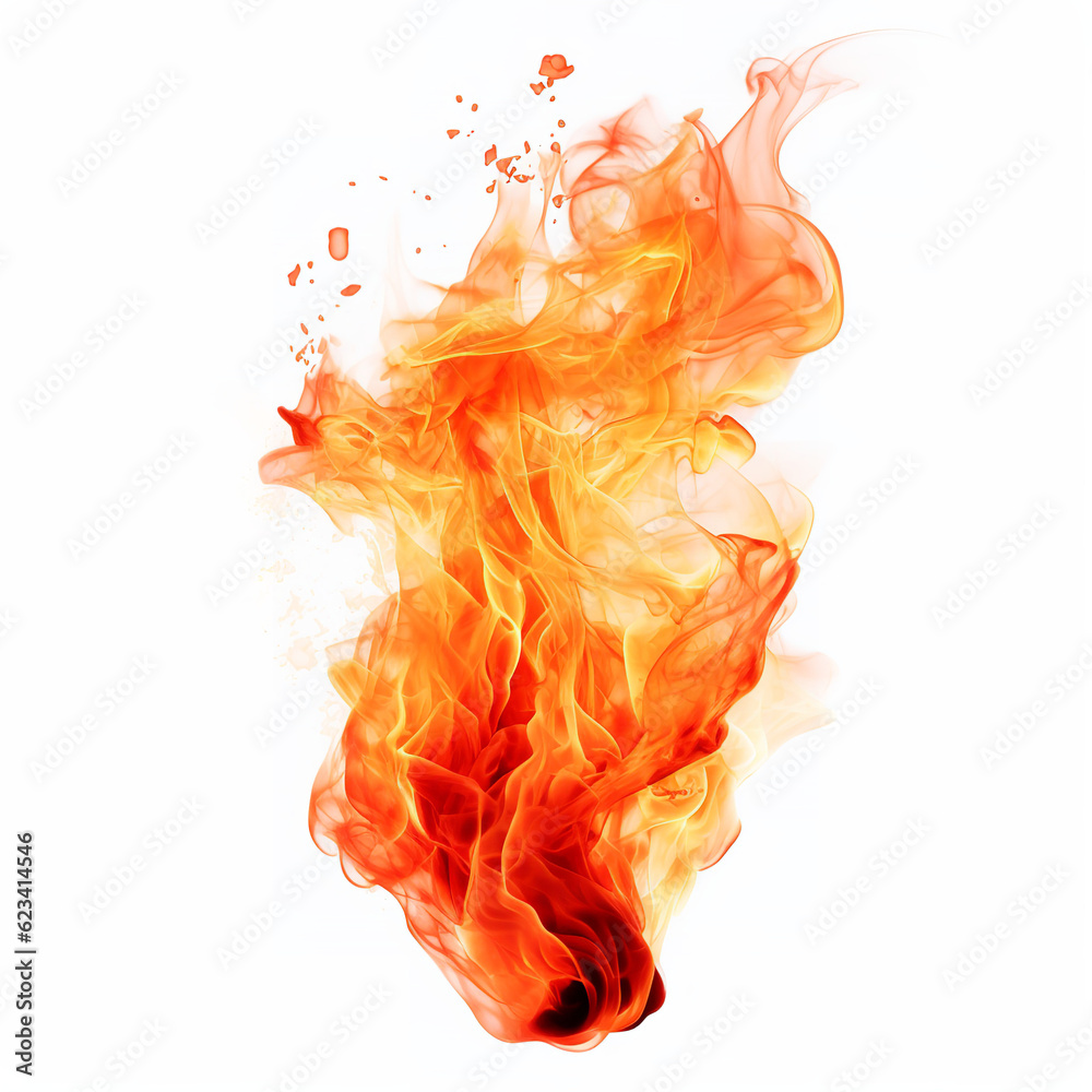 fire on a white background fire on a white background