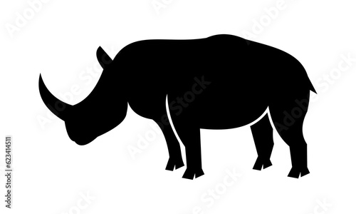 silhouette of rhino vector logo