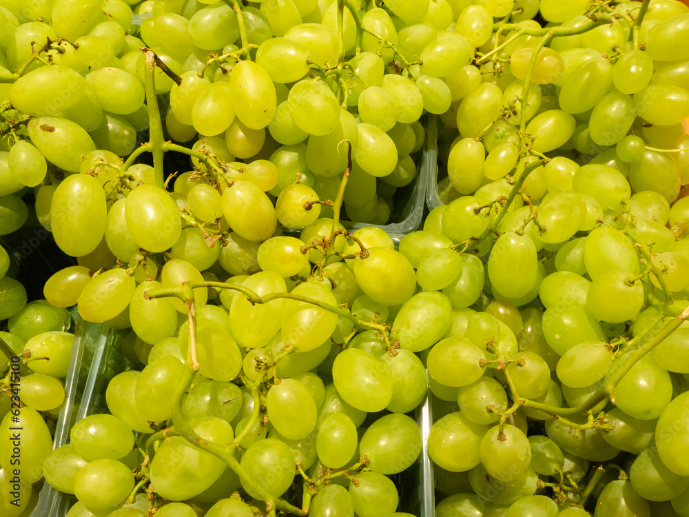 Bulk bunches of grapes exposed for sale in the market Bulk bunches of grapes exposed for sale in the market