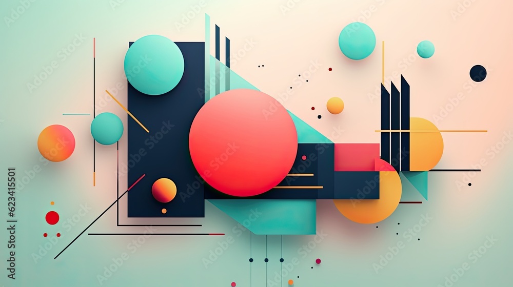 Obraz premium Modern design concept with a colorful abstract background, generative ai