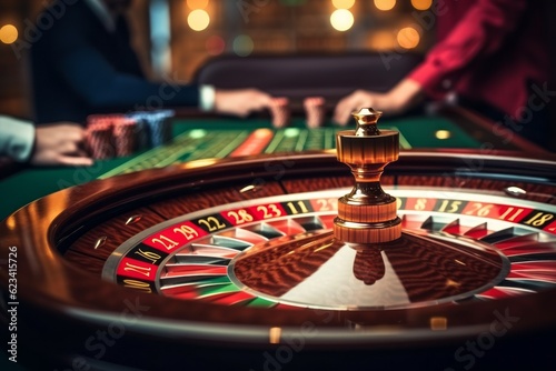 Roulette in the casino. Background with selective focus and copy space