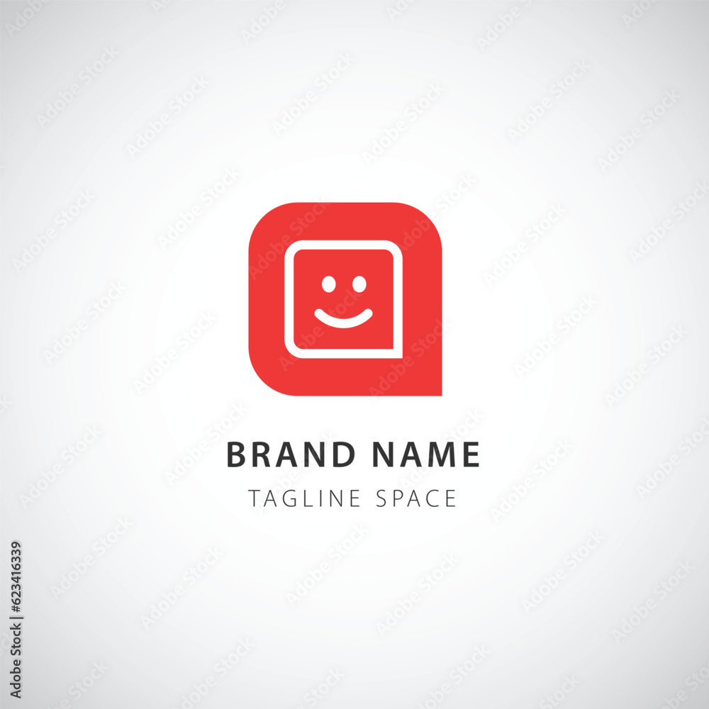 Smile with Abstrac Shape Logo Template Smile with Abstrac Shape Logo Template