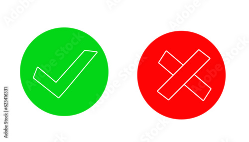 Check Icon for Graphic Design red and green