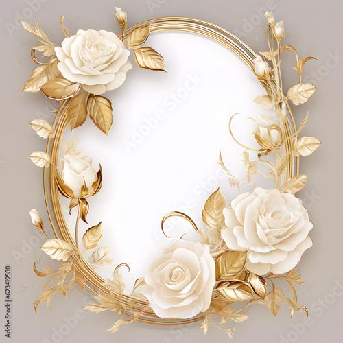 roses and leaf Decorative Ornamental Frame