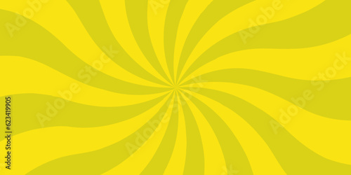 Yellow sun rays. Abstract background with rays. Sun ray vector background radial sunrise or sunset light retro design. Abstract summer sunny. Vintage beam sunburst texture.