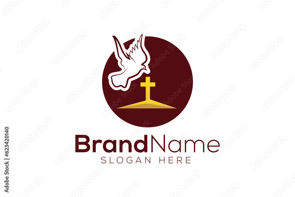 Modern Christian gold logo design vector template