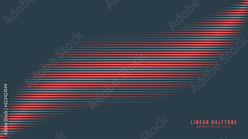 Linear Half Tone Pattern Vector Smooth Wavy Line Border Red Black Abstract Background. Retrowave Synthwave Retro Futurism Minimalist Graphic Art Style Abstraction. Halftone Textured Striped Decoration