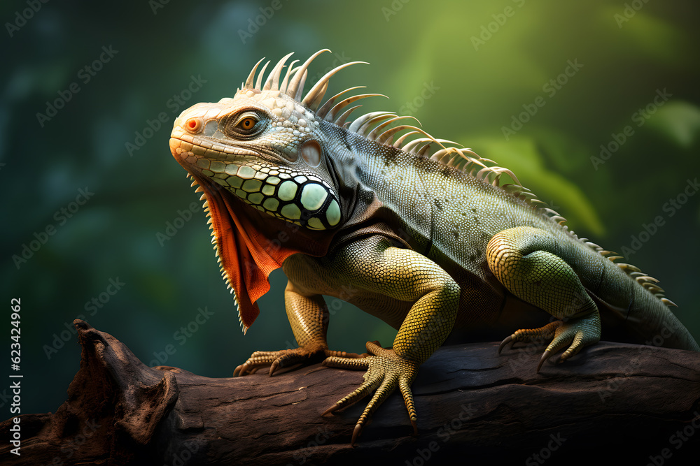 Fototapeta premium Iguana lizard in nature