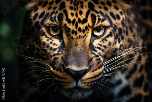 Leopard portrait. AI generated