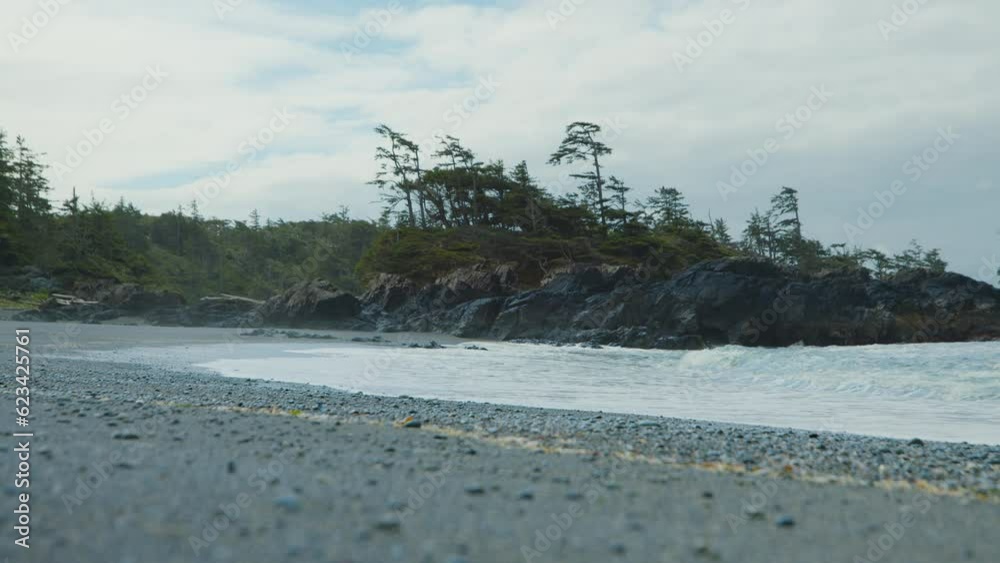 Secluded Beach, Vancouver Island Nature Scene, Static, Slow Motion Secluded Beach, Vancouver Island Nature Scene, Static, Slow Motion
